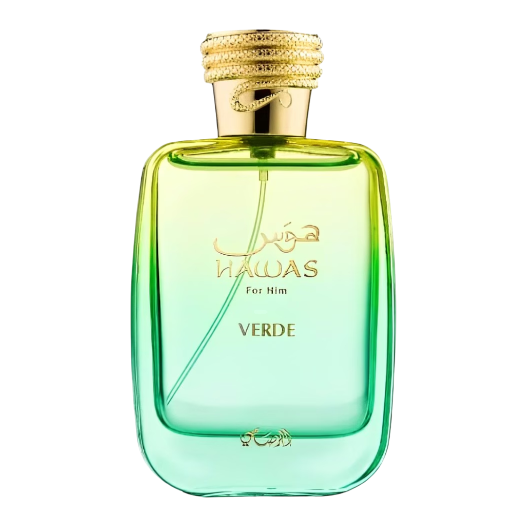Rasasi Hawas Verde parfum bottle front view